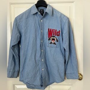 Vintage 90’s Warner Brothers Men’s Small Denim Taz Shit